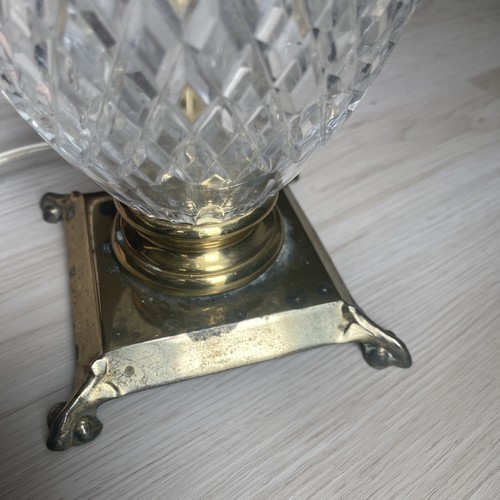 Crystal & Brass Pineapple Table Accent Lamp Waterford Style - Picture 6 of 12