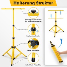 Adjustable Tripod Stand for Work Light PAR Flood LED Dual Head Light Telescoping
