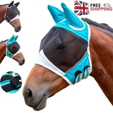 Half or full face Padded Mesh Fly Mask Hood with Ears Horse S M L Size