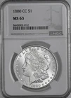 New Listing1880-CC  $1  MORGAN SILVER DOLLAR  "CARSON CITY"  NGC MS63  #8445062-012