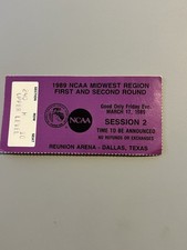 1989 NCAA College Basketball Tournament Ticket Stub Missouri Creighton Dallas