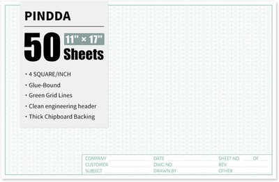 Isometric Graph Paper, 11''X17'' Dot Grid Paper, 0.25'' Grid, 50 Sheets Landscape,