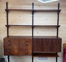 Brouer Mobelfabrik Danish Rosewood Modular Two Bay Wall Unit Mid Century Vintage