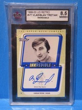 1999-00 UD Retro INKREDIBLE Card #VT,  VLADISLAV TRETIAK,  KSA 8.5