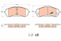 Bremsbelagsatz FÜR Peugeot 308 Ii (Lb , Lp , Lw , Lh , L3 ) - Trw GDB2044