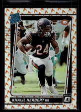 Khalil Herbert 2021 Donruss Optic Fire Emoji Prizm Rated Rookie Card #293. rookie card picture