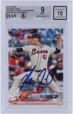 Max Fried Atlanta Braves Signed 2018 Topps Series 1 #316 BAS 9/10 Rookie Card