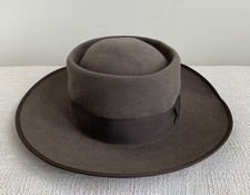Akubra Squatter Featherweight Felt Hat Sz 57 Lt Brown Vintage Made in Australia