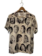 WACKO MARIA Short Sleeve Shirt S Rayon WHT Allover