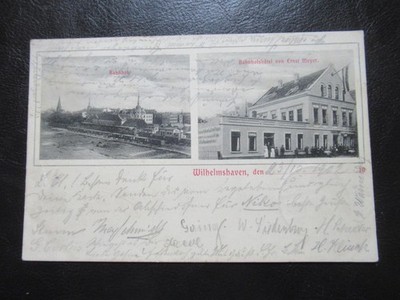 AK Wilhelmshaven,Bahnhof,Bahnhofshotel v.Ernst Meyer,um 1902