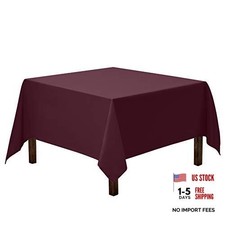Square Tablecloth - 85 x 85 Inch Table Cloth for 85" x 85" Square Burgundy