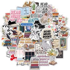 50 PCS Book Stickers for Kindle, Bookish Reading Kindle Stickers Pack for Boo...