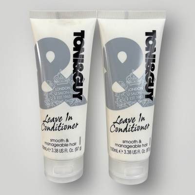 2X TONI&GUY Leave-in Conditioner für glattes handhabbares Haar 100ml X2 Brandneu