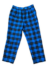 Vintage Christian Dior SPORTS Wool Blue Plaid Pants Size L Lined Logo