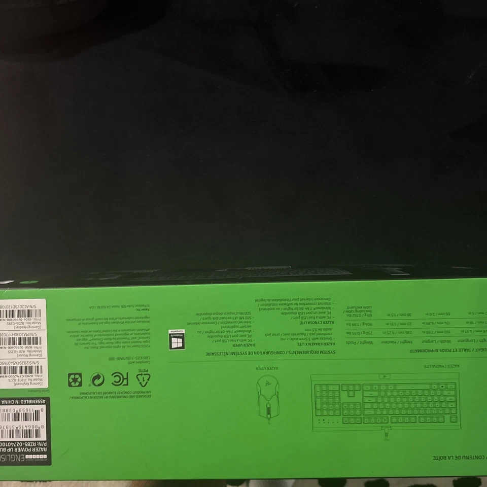 New Razer Power Up Bundle Cynosa/Keyboard Viper/Mouse Kraken/Headset - Image 2 of 2