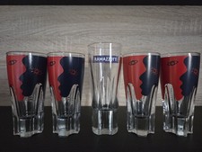 5X Ramazzotti Gläser mit Gesichter, gebraucht.