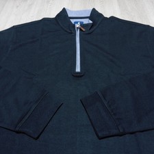 Johnnie-O Men's XL Golf Sully 1/4 Zip Pullover Sweater Black LS Flawed