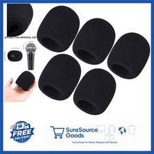 Black Foam Microphone Covers 5 Pack for Handheld Mics Karaoke and Events