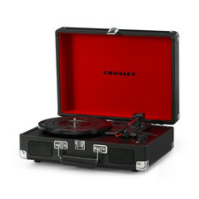 Crosley Cruiser Premier Portable Bluetooth 3-Speed Turntable, Speakers Black/Red