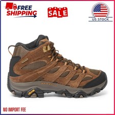 SALE  Merrell Men's Moab 3 Mid Waterproof Hiking Boots, Dark Brown, STOCK US