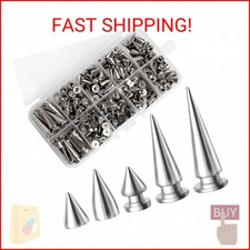 HAPY SHOP 200 Sets Cone Spikes and Studs Silver Metal Studs Rivets Studs for Clo