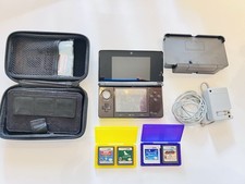 Nintendo 3DS Handheld Game Console Bundle W/Charger/Dock/4 Games, CTR-001 Black