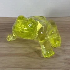 MOSSER VASELINE GREEN GLASS URANIUM FROG Toad 4.5” Glows!