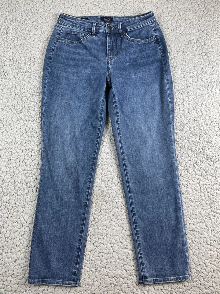 NYDJ Jeans Womens 6 Margot Girlfriend Stretch High Rise Tapered Cool Embrace - Image 2 of 4