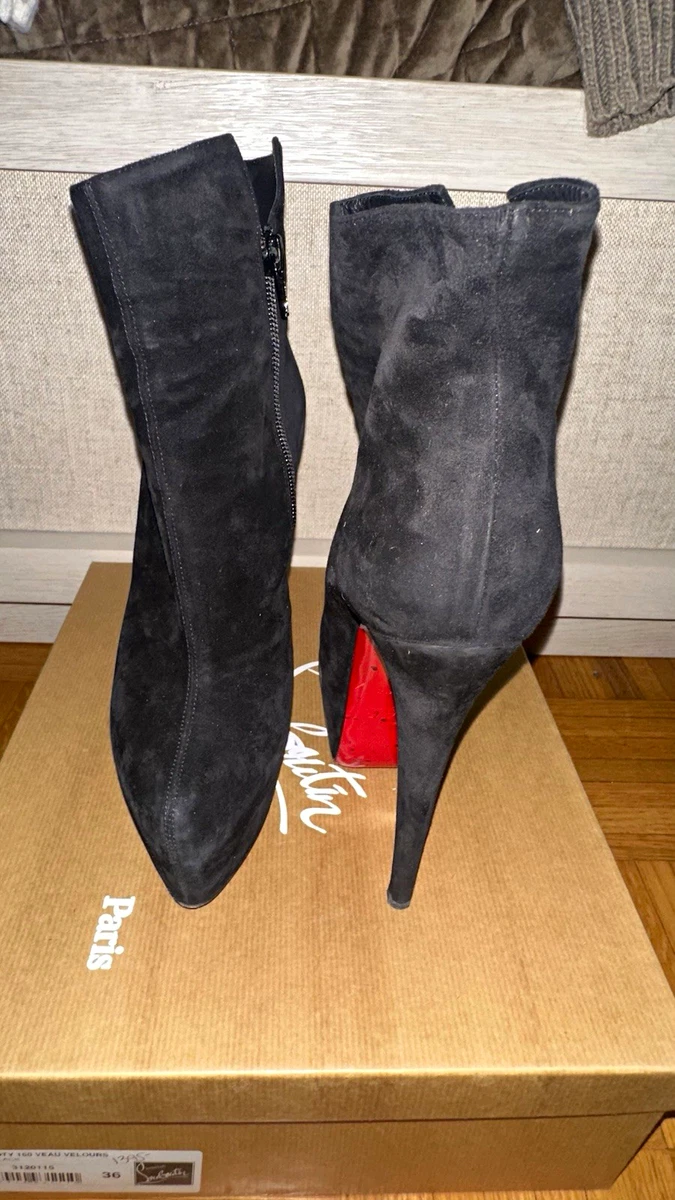 25+ Christian Louboutin Black Suede Boots for Women for sale