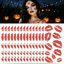 165Pcs Kiss Tattoos Temporary 15Sheets - Red Lip Tattoos Stickers Fake Kiss Mark