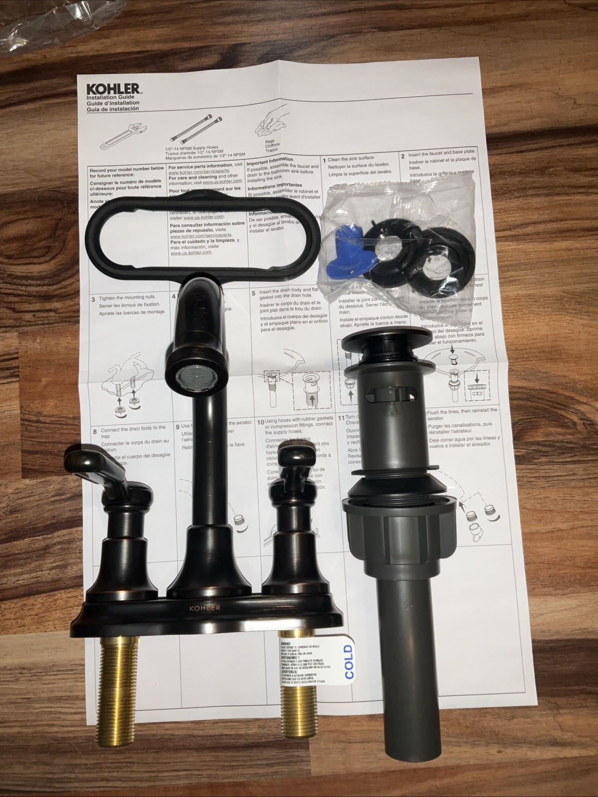 KOHLER Worth 4" Centerset Bathroom Faucet Oil-Rubbed Bronze 