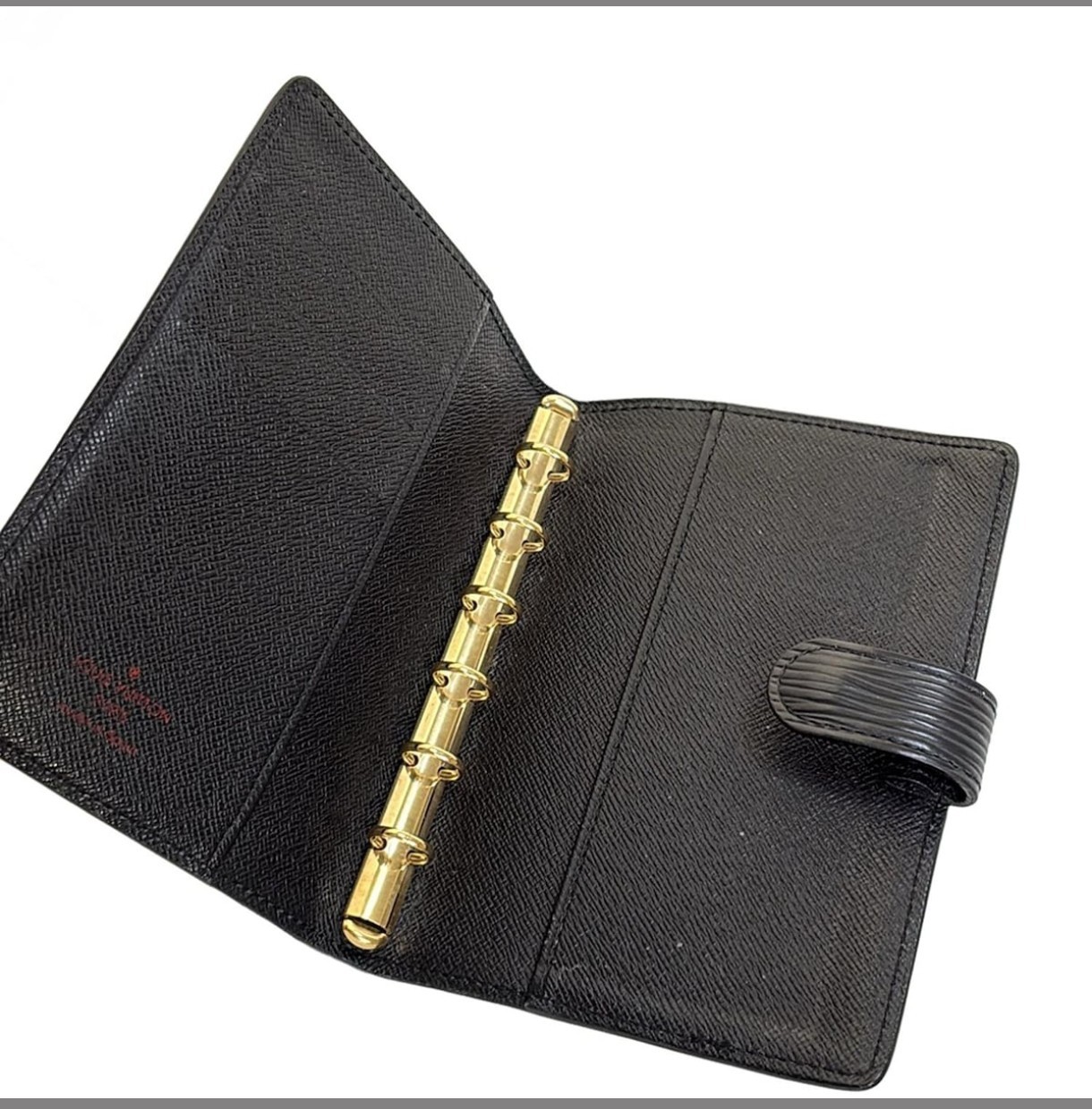 Authentic Louis Vuitton Epi Agenda PM Notebook cover R20052 Noir Leather thumbnail 3