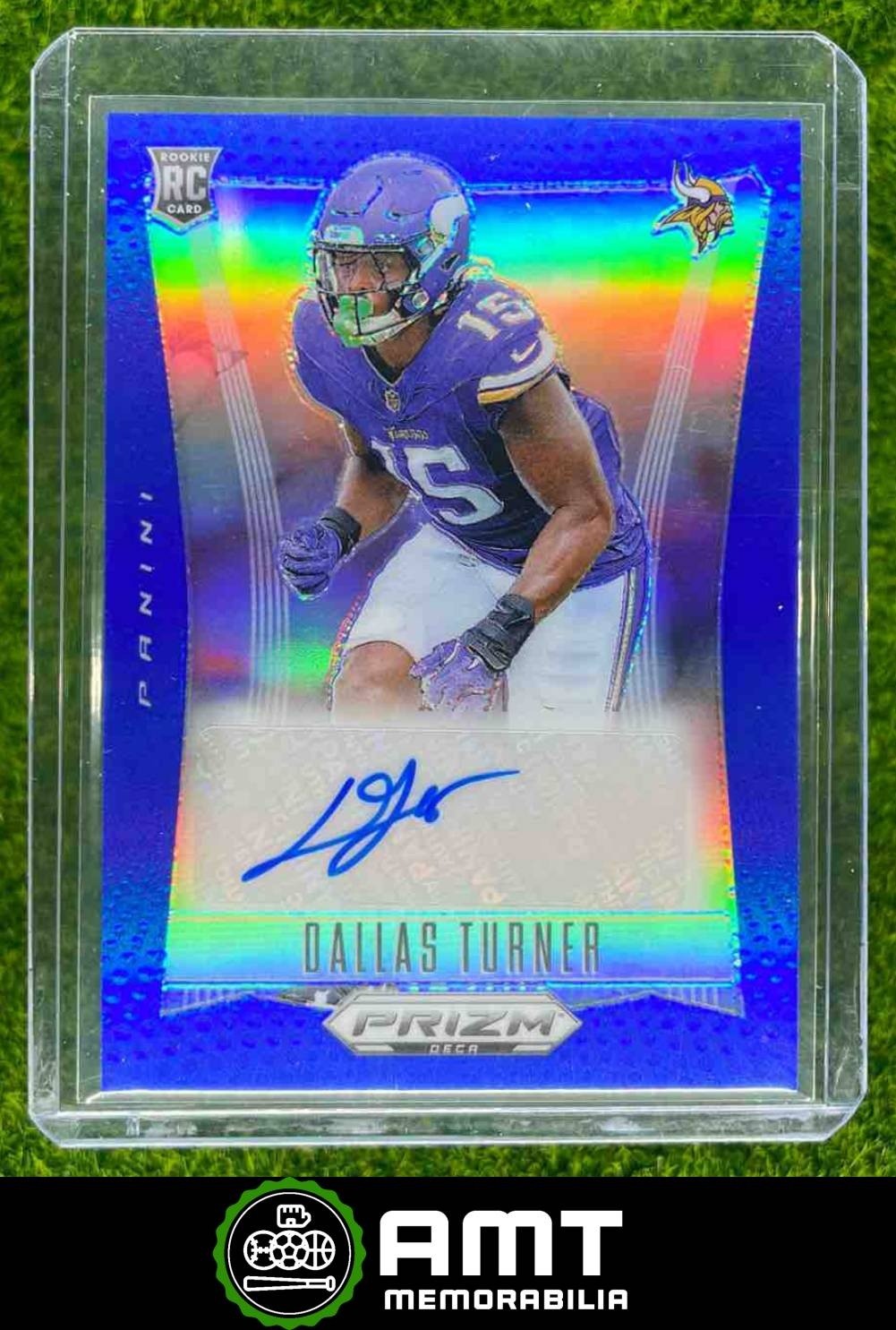 Dallas Turner RC Auto 2024 Panini Prizm Deca 34/49 Blue Minnesota Vikings #S-DTR