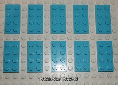 Lego Basic 10 Platten 2x4 #3020 medium azur NEUWARE