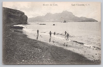 Jungen Bade Strand Monte da Cara Sao Vicente Kap Verde