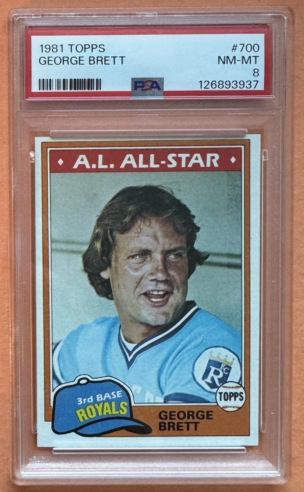 1981 TOPPS #700 GEORGE BRETT PSA 8 *SLEEVA*