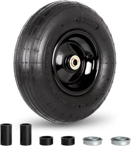 4.00-6 Pneu & Roue, 13" Pneu pneumatique de brouette, 5/8" & Roulements de 3/4" 1.75-