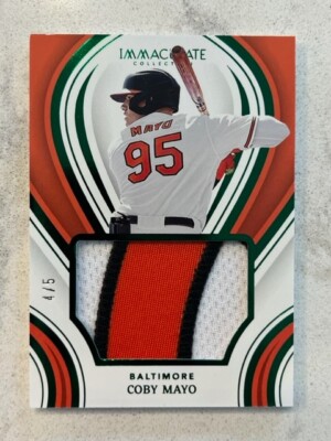 COBY MAYO 2023 Panini Immaculate Baseball Jumbo Patch Green # 4/5 Orioles rookie