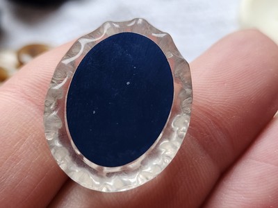 Lot De 7 Boutons Vintage Bleus à Pied Argenté - 2,2 Cm Diamètre, Référence 5657