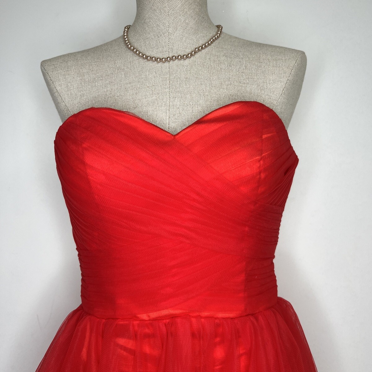Dylan Queen Limited Formal Prom Party Cocktail Satin Sheer Mini Dress Red  Small | eBay