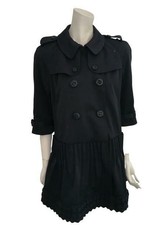 Pringle Of Scotland 1815 Black Double Breasted Trench Dress Uk 12 Us 8 Eu 40