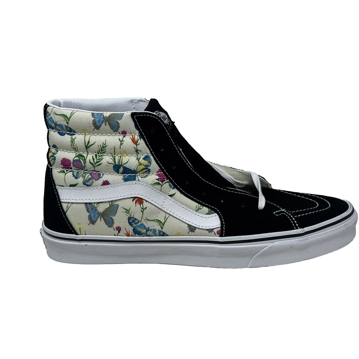 Vans Sk8 Hi Butterfly Floral Women's Black White Shoes New
