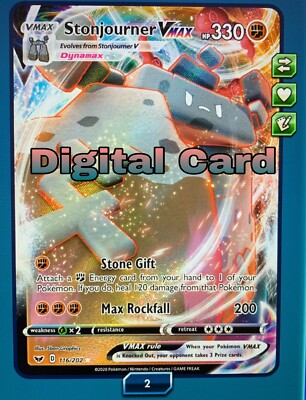 Stonjourner VMAX 116/202- Pokemon Card - TCG Online Digital Fast Trade | eBay Stonjourner VMAX 116/202- Pokemon Card - TCG Online Digital Fast Trade | eBay