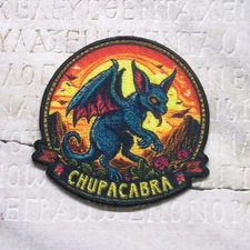 Chupacabra Patch Iron-on Applique Cryptid Badge, Puerto Rico, Folklore, Creature