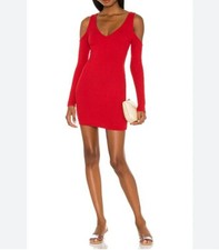 Lovers And Friends Flint Ribbed Double Layer Red Dress Sz M Seamless Bodycon