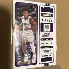 Davion Mitchell Panini Contenders Exclusive Purple Game Ticket /25 Kings