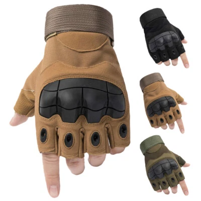 Gants de protection tactiques à demi-doigts pour airsoft paintball tir et chasse - Imagen 1 de 4