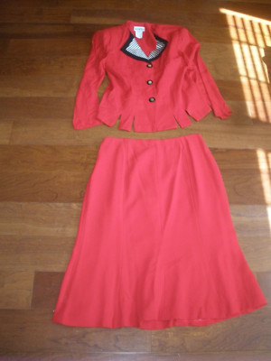 Women's 2 Pc. Skirt and Blazer Red perception by Irene B. 10 (98)