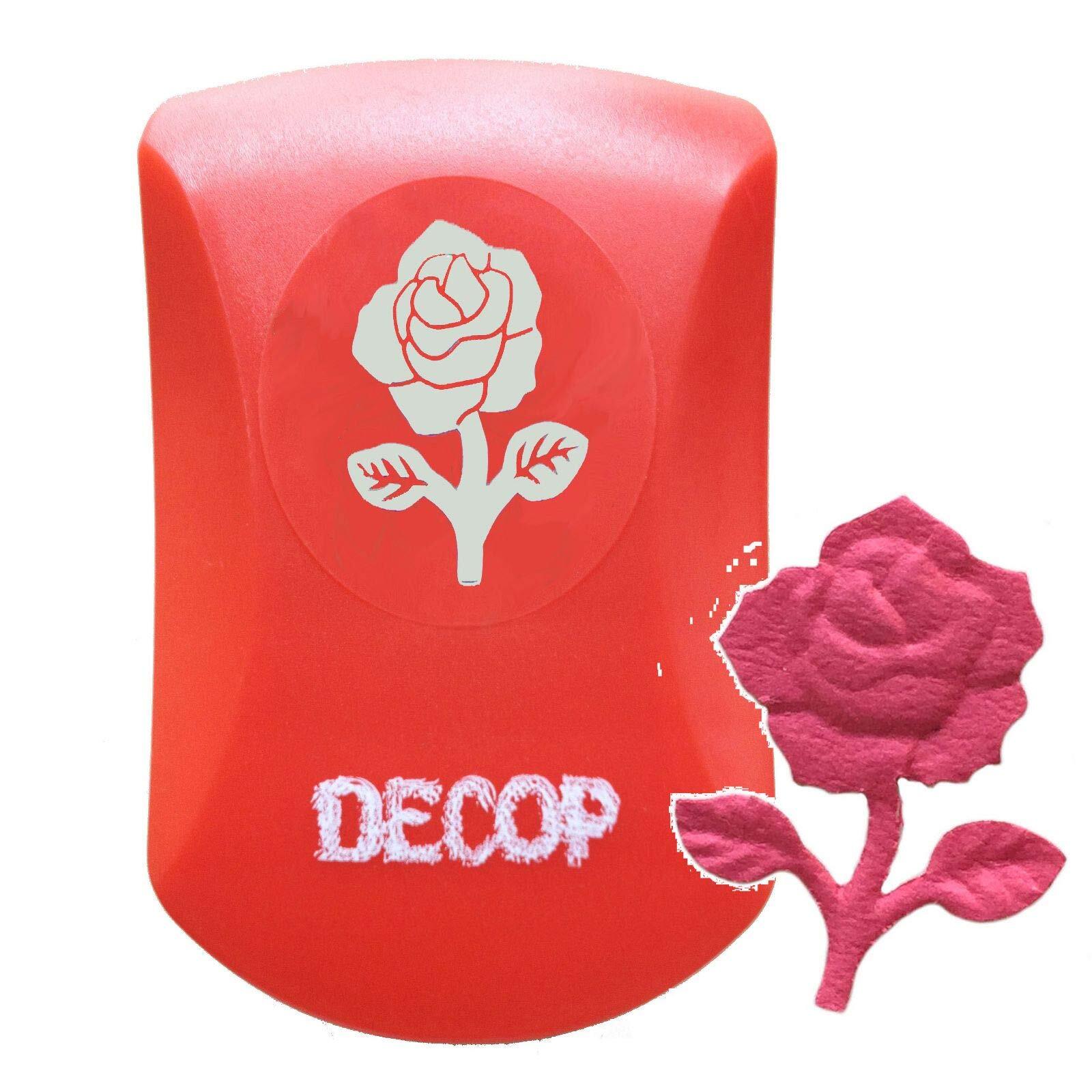 как выглядит DECOP Embossed Punch Elegant Rose Design in Orange for Paper Crafting фото