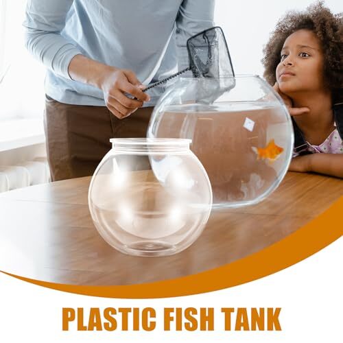Plastic Fish Bowl, Round Aquarium Clear Small Fishbowl Clear Ivy Bowls